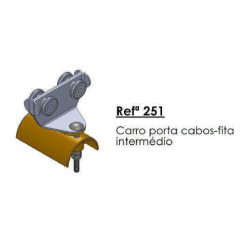 Carro - Intermedio 251 METALICO RODA OVAL EM FERRO P/CALHA F73 P/CABO FITA