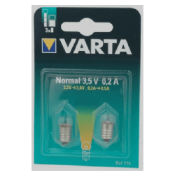 L Lamp. Lant. Rosca 3,5V E10 ARGON 714 VARTA (blister 2 unid)