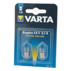 L Lamp. Lant. Rosca 4,8V E10 KRIPTON 712 VARTA (blister 2 unid)
